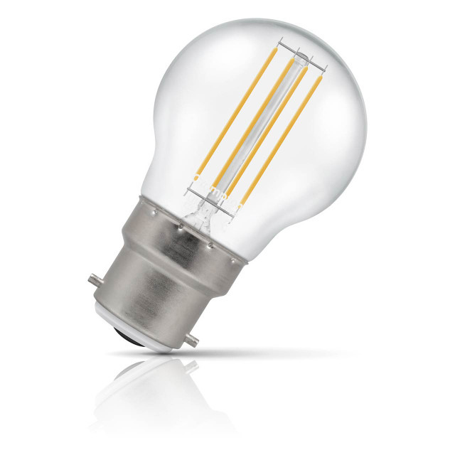 Crompton Golfball LED Light Bulb Dimmable B22 4.2W (40W Eqv) Warm White Filament Clear