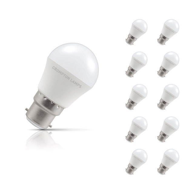 Crompton Lamps LED Golfball4.9W B22 (10 Pack) Warm White Opal (40W Eqv) Image 1