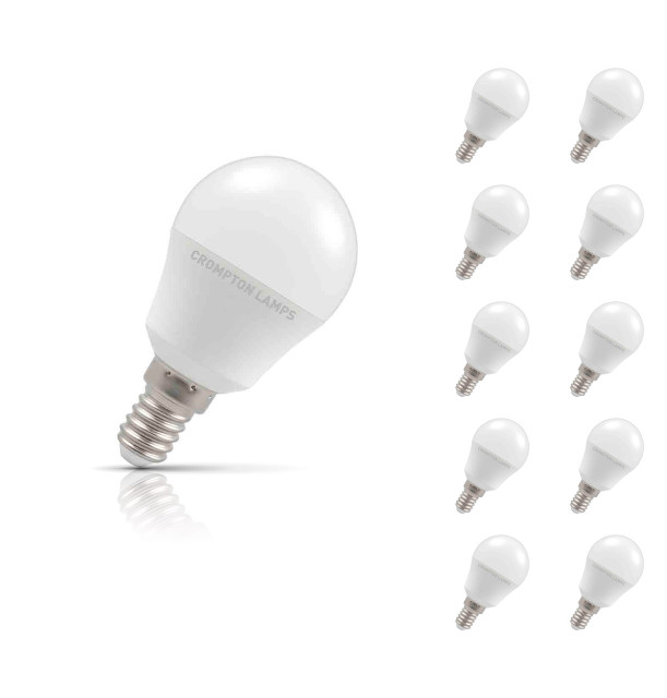 Crompton Lamps LED Golfball 4.9W E14 (10 Pack) Daylight Opal (40W Eqv) Image 1
