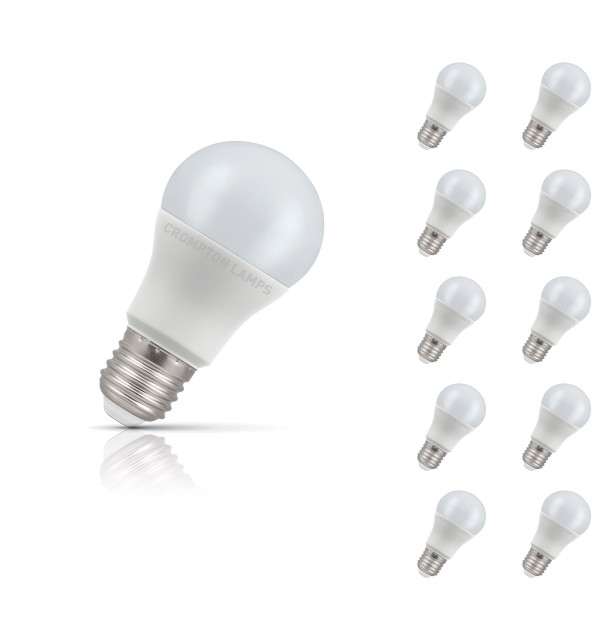 Crompton Lamps LED GLS 8.5W E27 (10 Pack) Warm White Opal (60W Eqv) Image 1