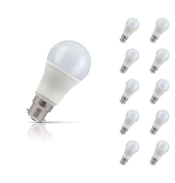 Crompton Lamps LED GLS 11W B22 (10 Pack) Warm White Opal (75W Eqv) Image 1