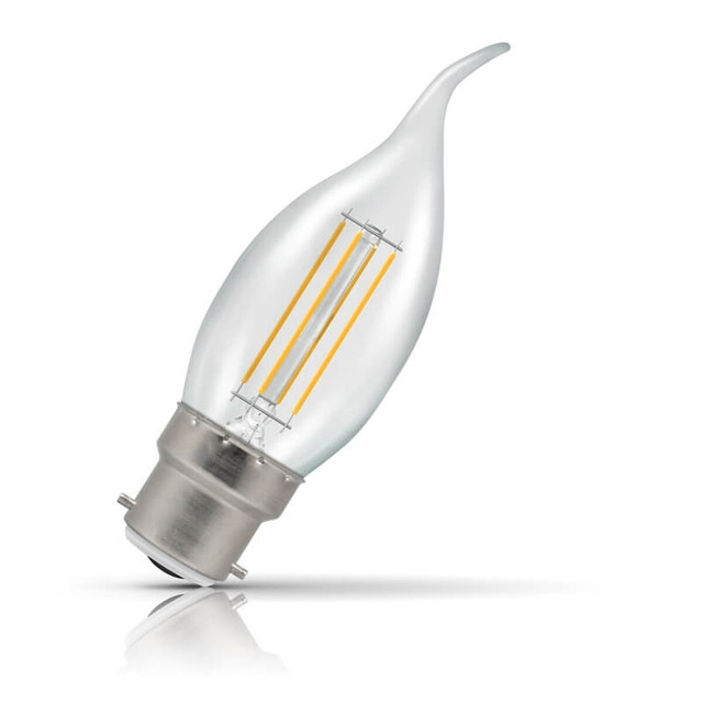 Crompton Lamps Dimmable LED Bent Tip Candle 5W B22 Filament Warm White Clear (40W Eqv) Image 1