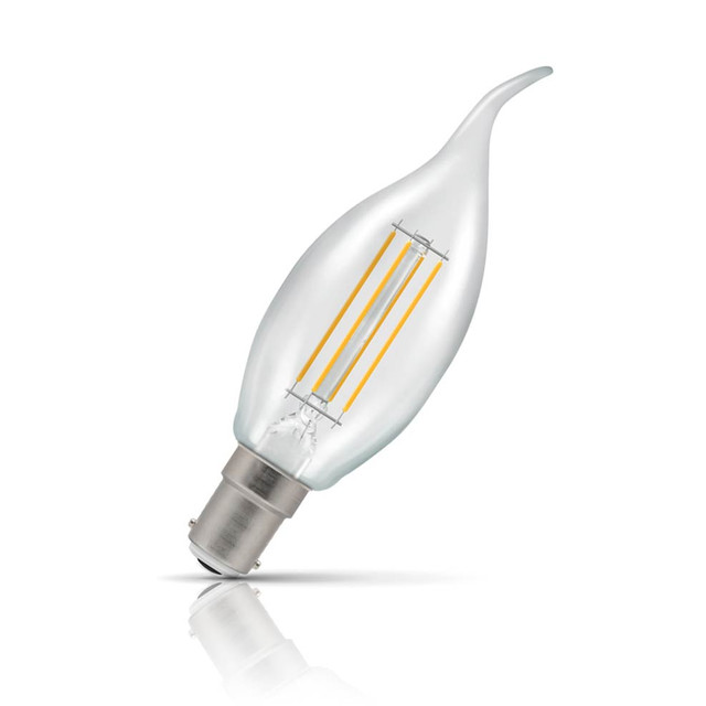 Crompton Lamps Dimmable LED Bent Tip Candle 5W B15 Filament Warm White Clear (40W Eqv) Image 1