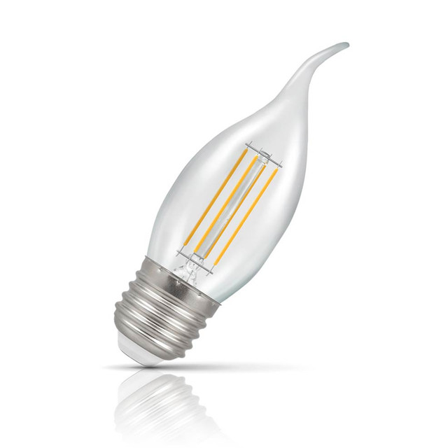 Crompton Lamps Dimmable LED Bent Tip Candle 5W E27 Filament Warm White Clear (40W Eqv) Image 1
