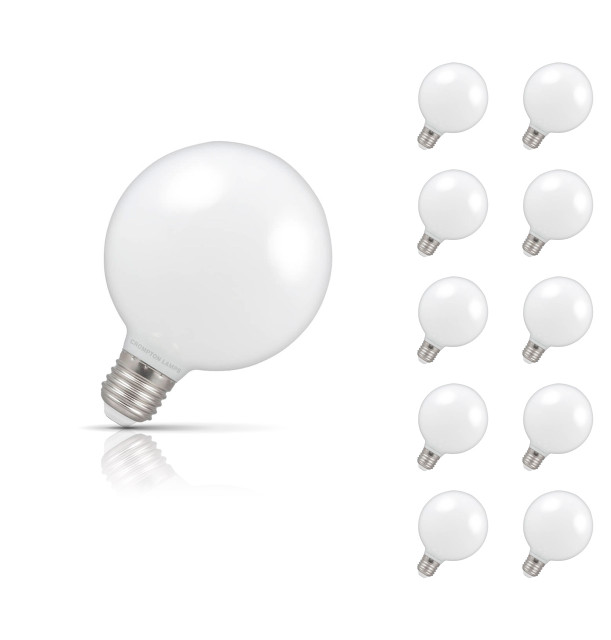 Crompton Lamps Dimmable LED Globe 7W E27 (10 Pack) Warm White Opal Image 1