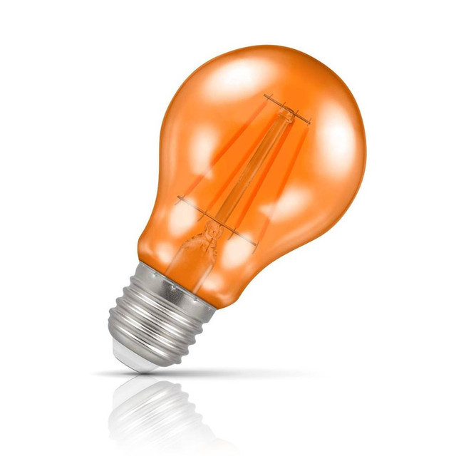 Crompton Lamps LED GLS 4.5W E27 Harlequin IP65 Orange Translucent Image 1