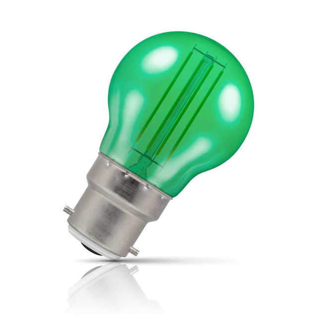 Crompton Lamps LED Golfball 4.5W B22 Harlequin IP65 Green Translucent Image 1