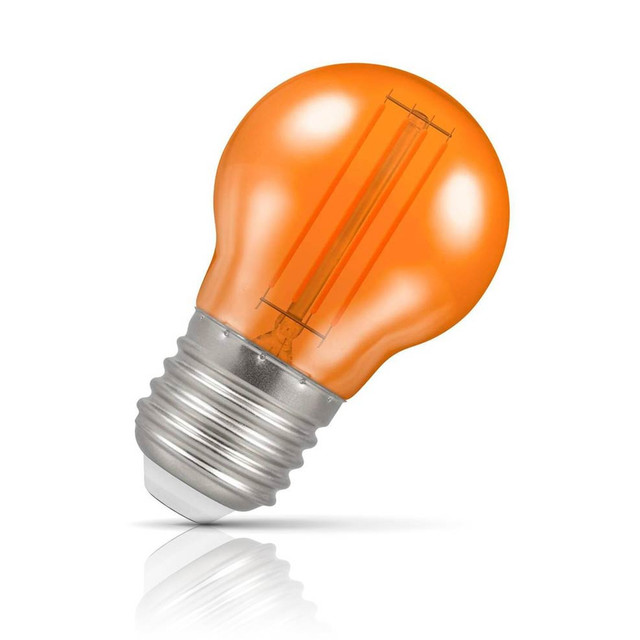 Crompton Lamps LED Golfball 4.5W E27 Harlequin IP65 Orange Translucent Image 1