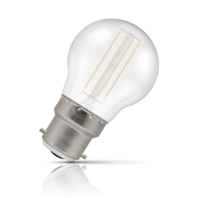 Crompton Lamps LED Golfball 4.5W B22 Harlequin IP65 White Translucent Image 1
