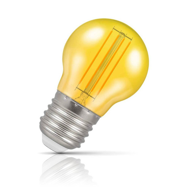 Crompton Lamps LED Golfball 4.5W E27 Harlequin IP65 Yellow Translucent Image 1