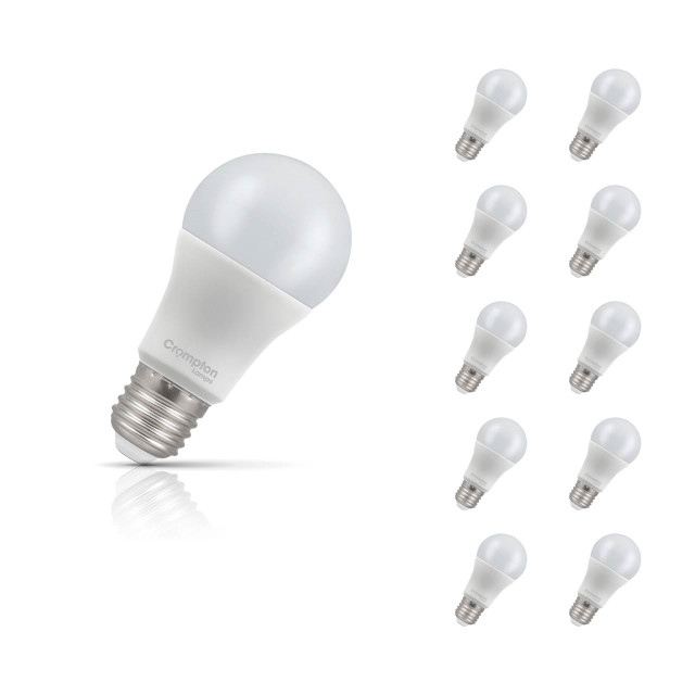 Crompton GLS LED Light Bulb Dimmable E27 13W (100W Eqv) Warm White 10-Pack Opal