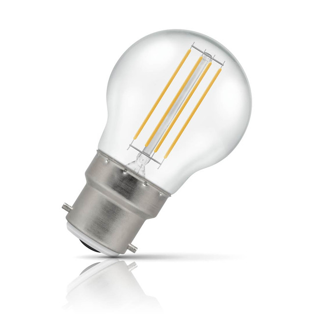 Crompton Lamps LED Golfball 4.5W B22 Harlequin IP65 Warm White Clear