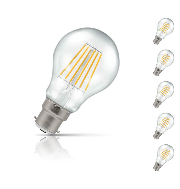 Crompton GLS LED Light Bulb Dimmable B22 7.5W (60W Eqv) Warm White 5-Pack