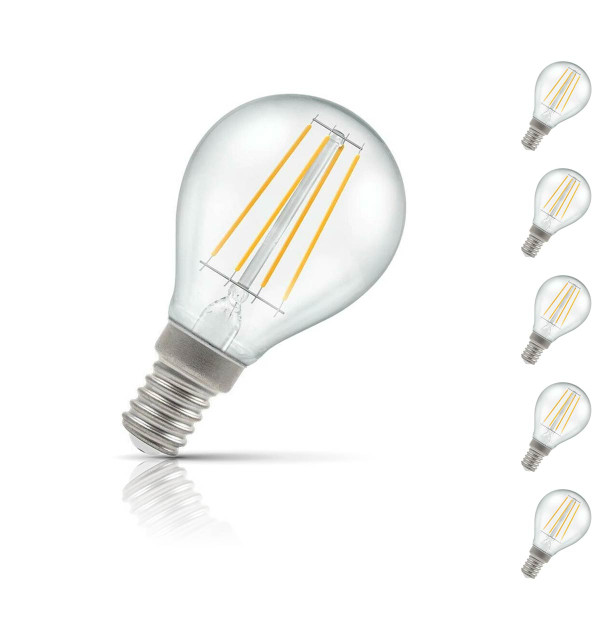 Crompton Golfball LED Light Bulb E14 5W (40W Eqv) Warm White 5-Pack 1
