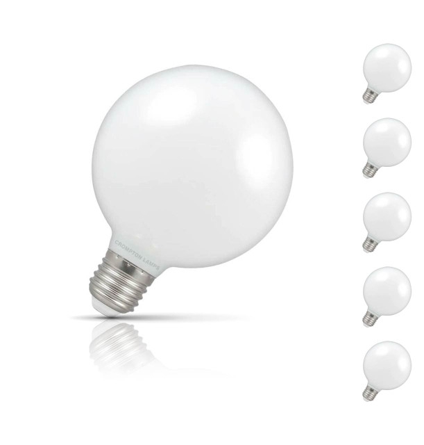Crompton Globe LED Light Bulb G95 E27 7W (60W Eqv) Warm White 5-Pack 1