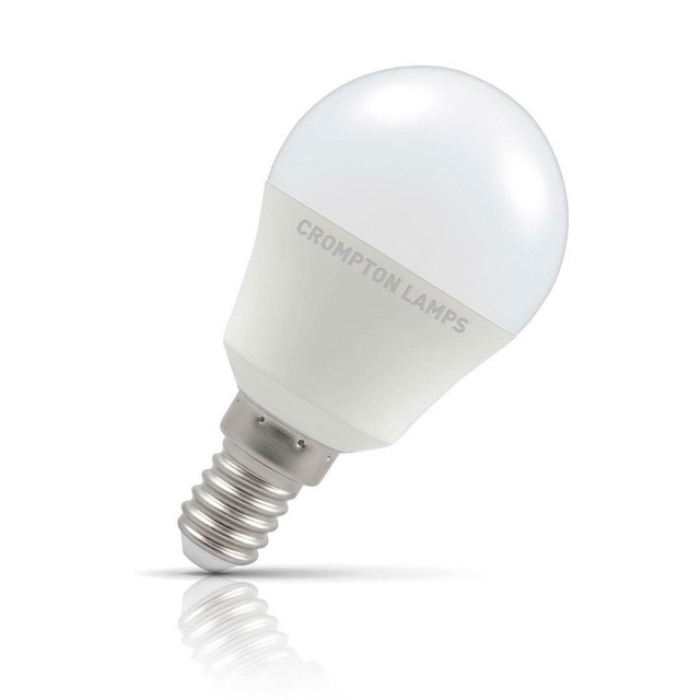 Crompton Golfball LED Light Bulb Dimmable E14 5W (40W Eqv) Warm White Opal