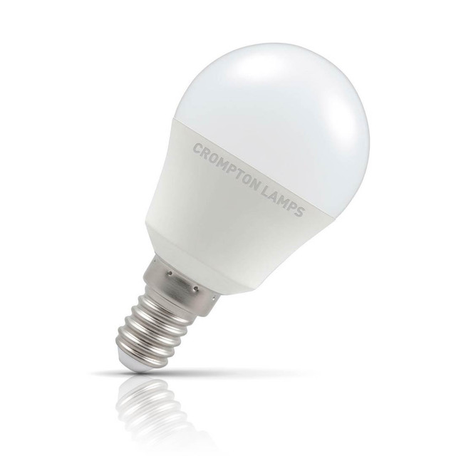 Crompton Golfball LED Light Bulb Dimmable E14 5W (40W Eqv) Daylight Opal