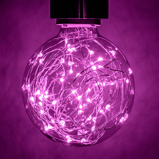 Prolite Globe LED Light Bulb G95 B22 1.7W Magenta Image 1