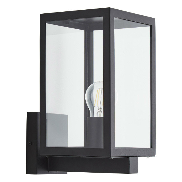 Zinc HESTIA Outdoor Glass Panel Box Lantern Black 1