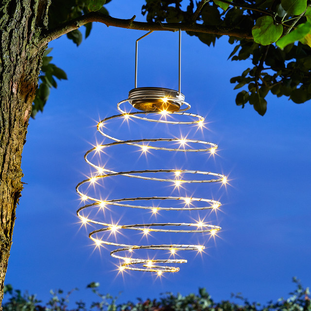 Smart Solar LED SPIRALIGHT Copper Hanging Lantern Warm White Copper 1