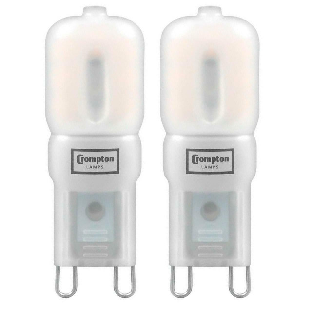 Crompton G9 Capsule LED Light Bulb 2.5W (25W Eqv) Warm White 2-Pack Opal 1