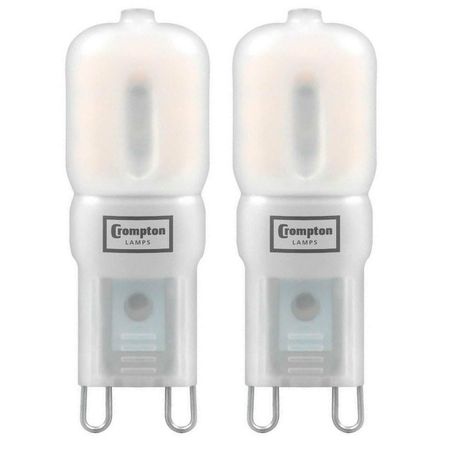 Crompton G9 Capsule LED Light Bulb 2.5W (25W Eqv) Cool White 2-Pack Opal 1