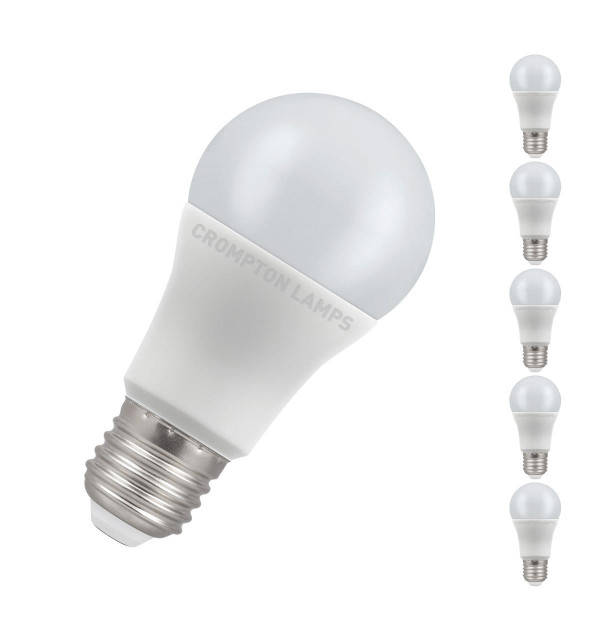 Crompton GLS LED Light Bulb E27 11W (75W Eqv) Cool White 5-Pack Opal 1
