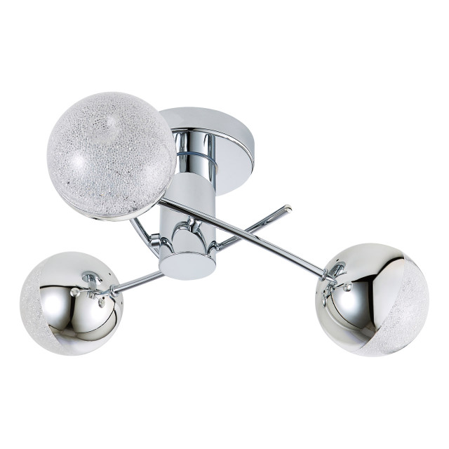 Spa Rhodes LED 5 Light Ceiling Light 15W Cool White Crackle Effect and Chrome 1
