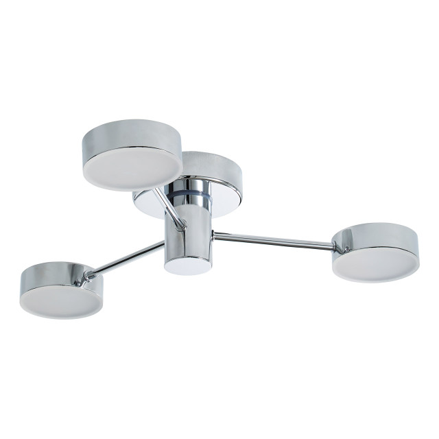 Spa Edessa LED 5 Light Ceiling Light 15W Cool White Opal and Chrome 1