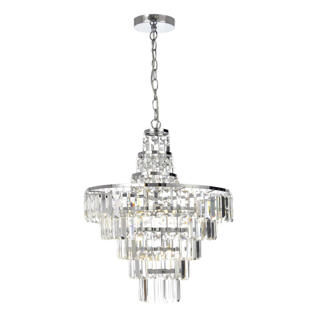 Spa Belle 4 Light Chandelier Crystal Glass and Chrome 1