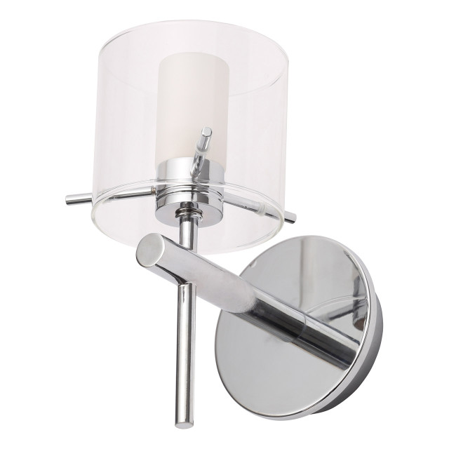 Spa Gene Single Cylinder Wall Light Clear Glass and Chrome 1