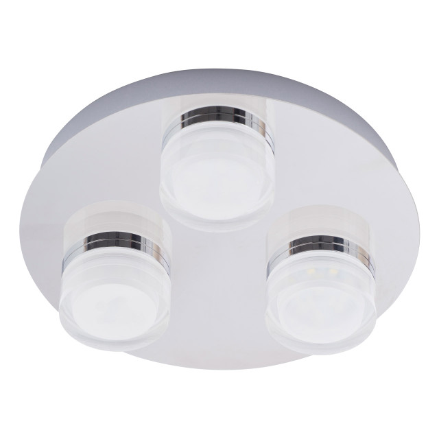 Spa Amalfi LED 3 Light Ceiling Spotlight 15W Cool White Opal and Chrome 1