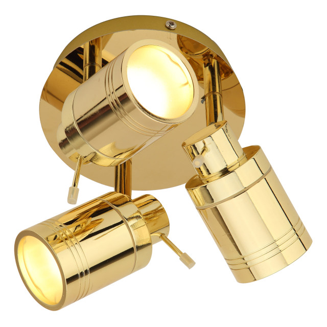 Spa Scorpius 3 Light Adjustable Ceiling Spotlight Brass 1