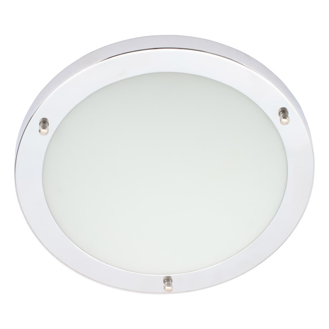 Spa 310mm Delphi LED Flush Ceiling Light 18W Cool White Opal Glass and Chrome 1