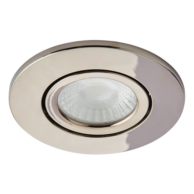 Spa Como LED Tiltable Fire Rated Downlight 5W Dimmable Cool White Black Chrome IP65 1