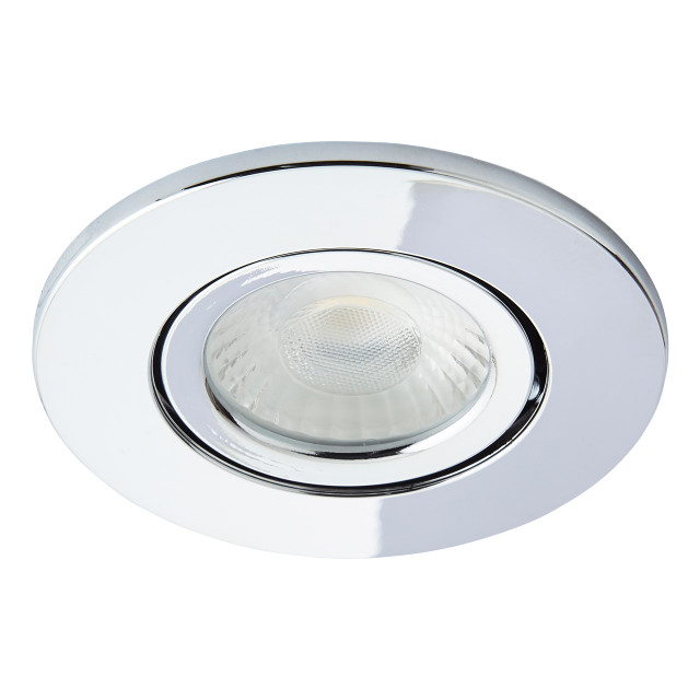 Spa Como LED Tiltable Fire Rated Downlight 5W Dimmable Cool White Chrome IP65 1