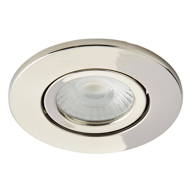 Spa Como LED Tiltable Fire Rated Downlight 5W Dimmable Cool White Satin Nickel IP65 1