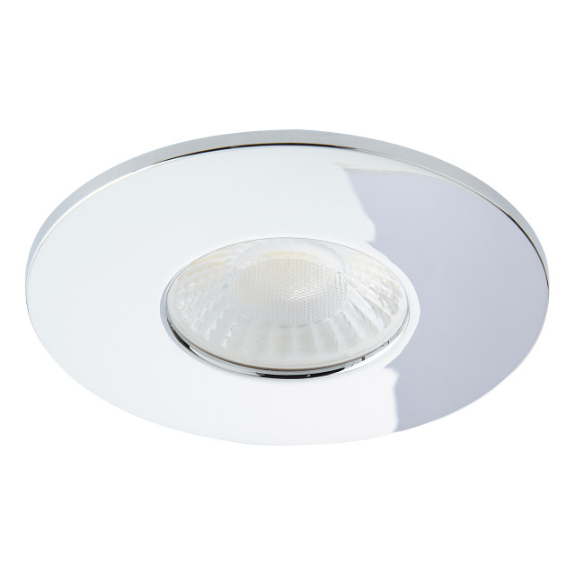 Spa Rhom LED Fire Rated Downlight 8W Dimmable IP65 Tri-Colour CCT Chrome 1