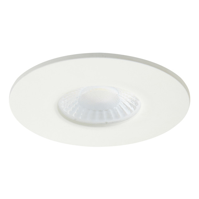 Spa Rhom LED Fire Rated Downlight 8W Dimmable IP65 Tri-Colour CCT Matt White 1