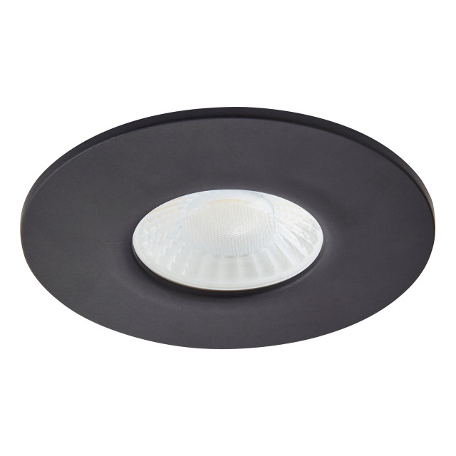 Spa Rhom LED Fire Rated Downlight 8W Dimmable IP65 Tri-Colour CCT Satin Black 1