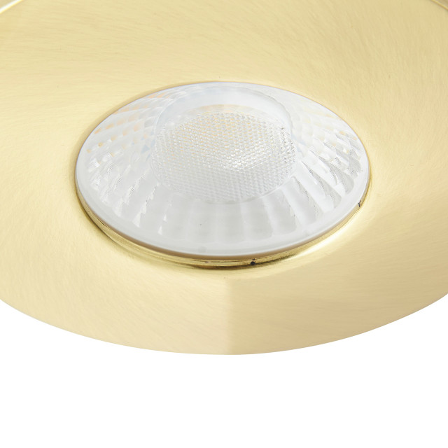 Spa Rhom LED Fire Rated Downlight 8W Dimmable IP65 Tri-Colour CCT Satin Brass 5