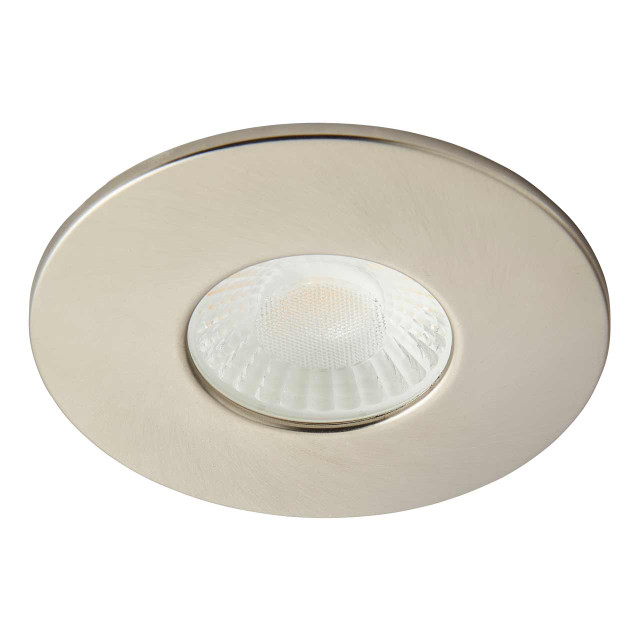 Spa Rhom LED Fire Rated Downlight 8W Dimmable IP65 Tri-Colour CCT Satin Nickel 1