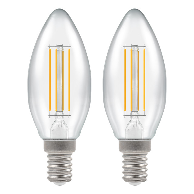 Crompton Candle LED Light Bulb Dimmable E14 5W (40W Eqv) Warm White 2-Pack 1