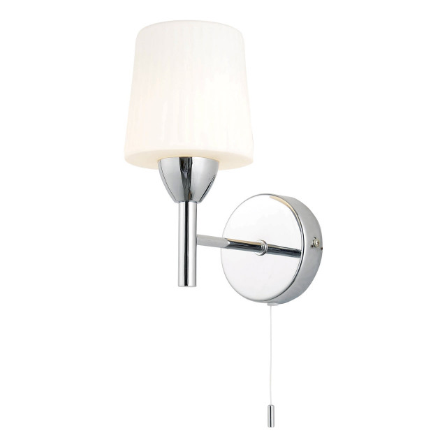 Spa Aquarius Wall Light with Pull Switch Opal Glass and Chrome 1