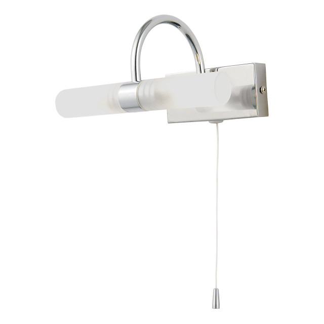 Spa Corvus 2-Light Wall Light with Pull Switch Opal Glass and Chrome 1