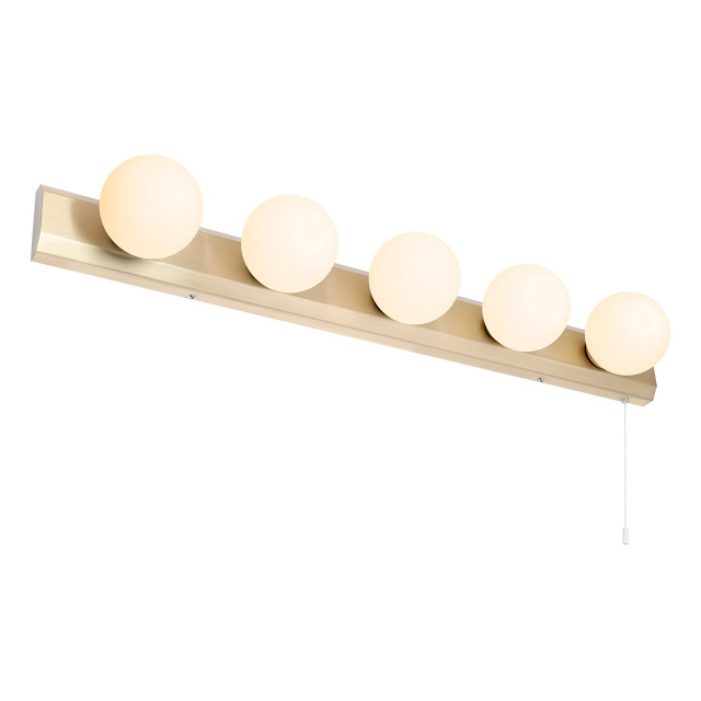 Spa Ara Hollywood Vanity Light Bar with Pull Switch Satin Brass