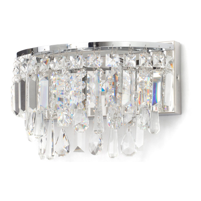 Spa Pro Bresna Wall Light Crystal Glass and Chrome 1