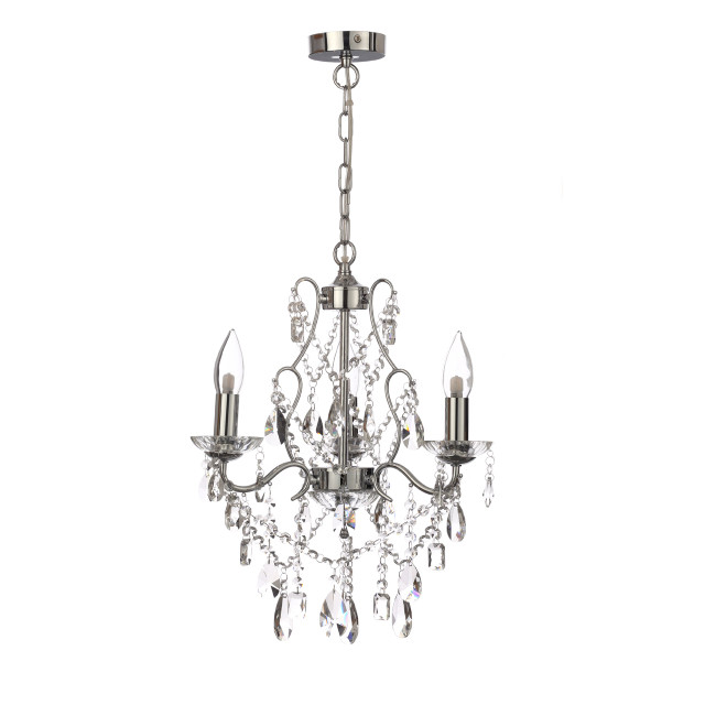 Spa Pro Annalee 3-Light Chandelier Crystal Glass and Chrome 1