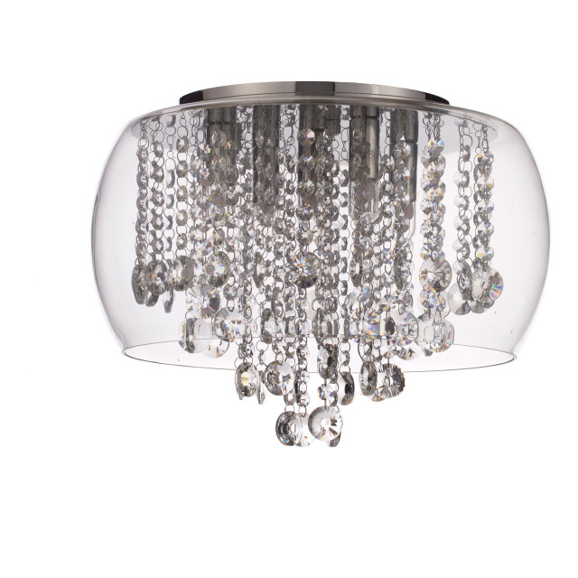 Spa Pro Nore Encased Flush Light Crystal Glass and Chrome 1