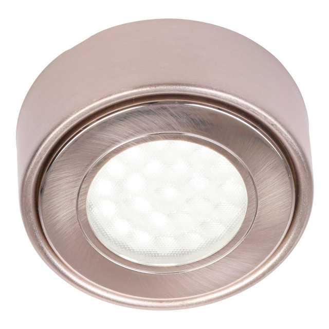 Culina Laghetto LED Round Under Cabinet Light 1.5W Daylight Opal and Satin Nickel 1